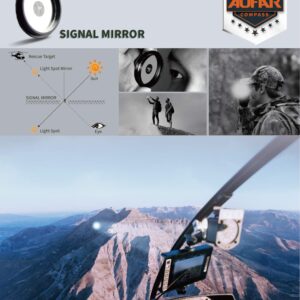 AOFAR Lensatic Sighting Military Compass AF-4090, Aluminum Alloy Material is Lighter, Functional with Signal Mirror Whistle Fishing Hook for Hiking, Camping, Fishing, Mountaineering, Boating, Pouch