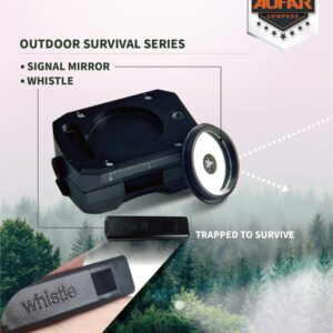 AOFAR Lensatic Sighting Military Compass AF-4090, Aluminum Alloy Material is Lighter, Functional with Signal Mirror Whistle Fishing Hook for Hiking, Camping, Fishing, Mountaineering, Boating, Pouch