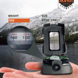 AOFAR Lensatic Sighting Military Compass AF-4090, Aluminum Alloy Material is Lighter, Functional with Signal Mirror Whistle Fishing Hook for Hiking, Camping, Fishing, Mountaineering, Boating, Pouch