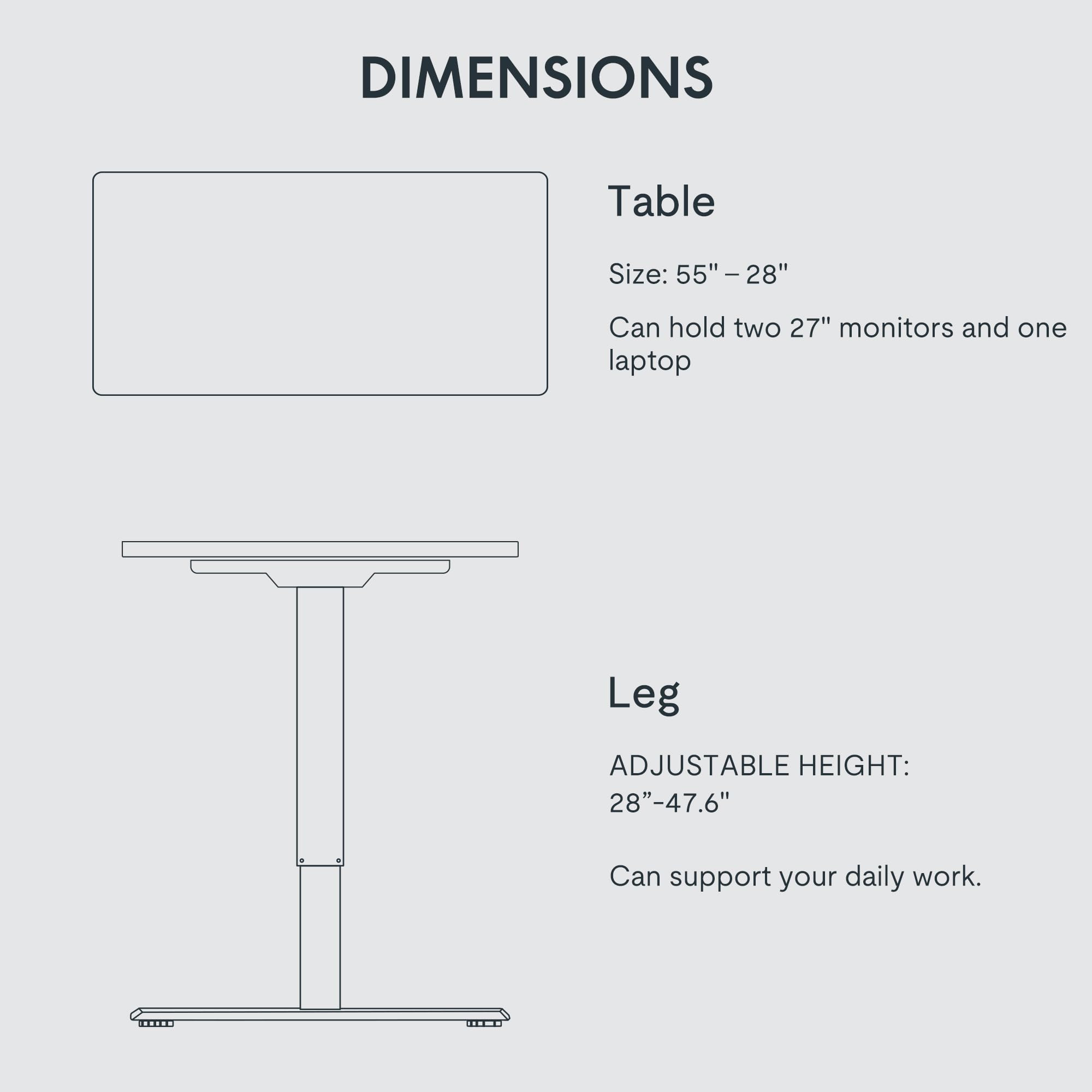 FLEXISPOT Electric Standing Desk Whole Piece 55 x 28 Inch Desktop Adjustable Height Desk Home Office Computer Workstation Sit Stand up Desk (White Frame + 55" Maple Top, 2 Packages)