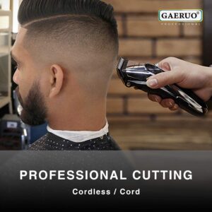 GAERUO Professional Hair Clippers for Men-Cordless/Cord Hair Trimmer,Pro Hair Clipper Cutting Kit,Electric Cutting Trimmer Set, Rechargeable Haircut & Grooming Kit for Baber, Salon, Home RFC-1713