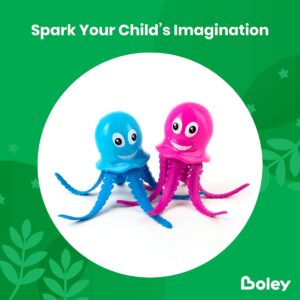 Boley Catch The Octopus Dive Toys - 3 Pk Light-Up Sea Animal Bath for Kids - Bath Toys & Water Games