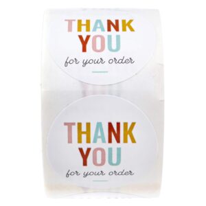 Thank You for Your Order Stickers / 500 Business Appreciation Labels / 1.5" Multi-Color Small Business Thanks Stickers/Made in The USA