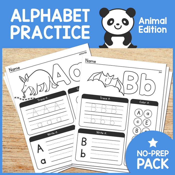 Upper Case & Lower Case Letters of the Alphabet - Handwriting & Coloring NO PREP Packet