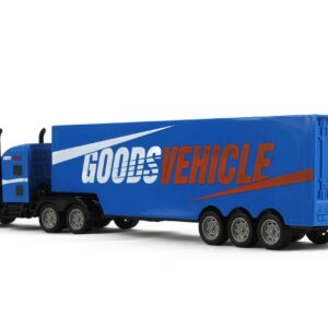 Vokodo RC Semi Truck and Trailer 18 Inch 2.4Ghz Fast Speed 1:16 Scale Rechargeable Battery Remote Control Tractor Tanker Hauler Car Big Rig 18 Wheeler Toy for 3 4 5 6 7 8 Year Boys Kids (Blue)