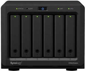 synology diskstation ds620slim iscsi nas server with intel celeron up to 2.5ghz cpu, 6gb memory, 6tb (6 x 1tb) ssd storage, dsm operating system