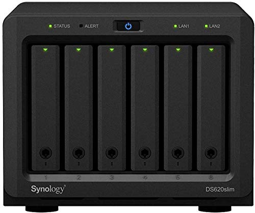 Synology DiskStation DS620slim iSCSI NAS Server with Intel Celeron Up to 2.5GHz CPU, 6GB Memory, 6TB (6 x 1TB) SSD Storage, DSM Operating System