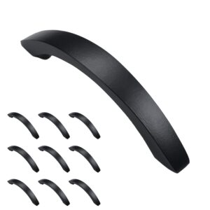 iron valley - 4" c2c arch cabinet pull handle - (10 pack) - cast iron - black