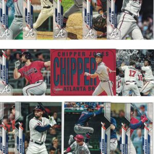 Atlanta Braves/Complete 2020 Topps Baseball Team Set! / (27) Cards from Series 1 and 2 - Plus (2) Bonus Chipper Jones Cards!