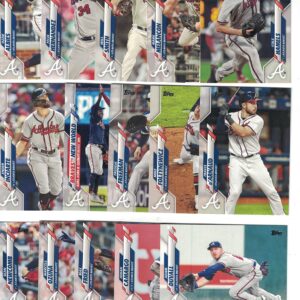 Atlanta Braves/Complete 2020 Topps Baseball Team Set! / (27) Cards from Series 1 and 2 - Plus (2) Bonus Chipper Jones Cards!