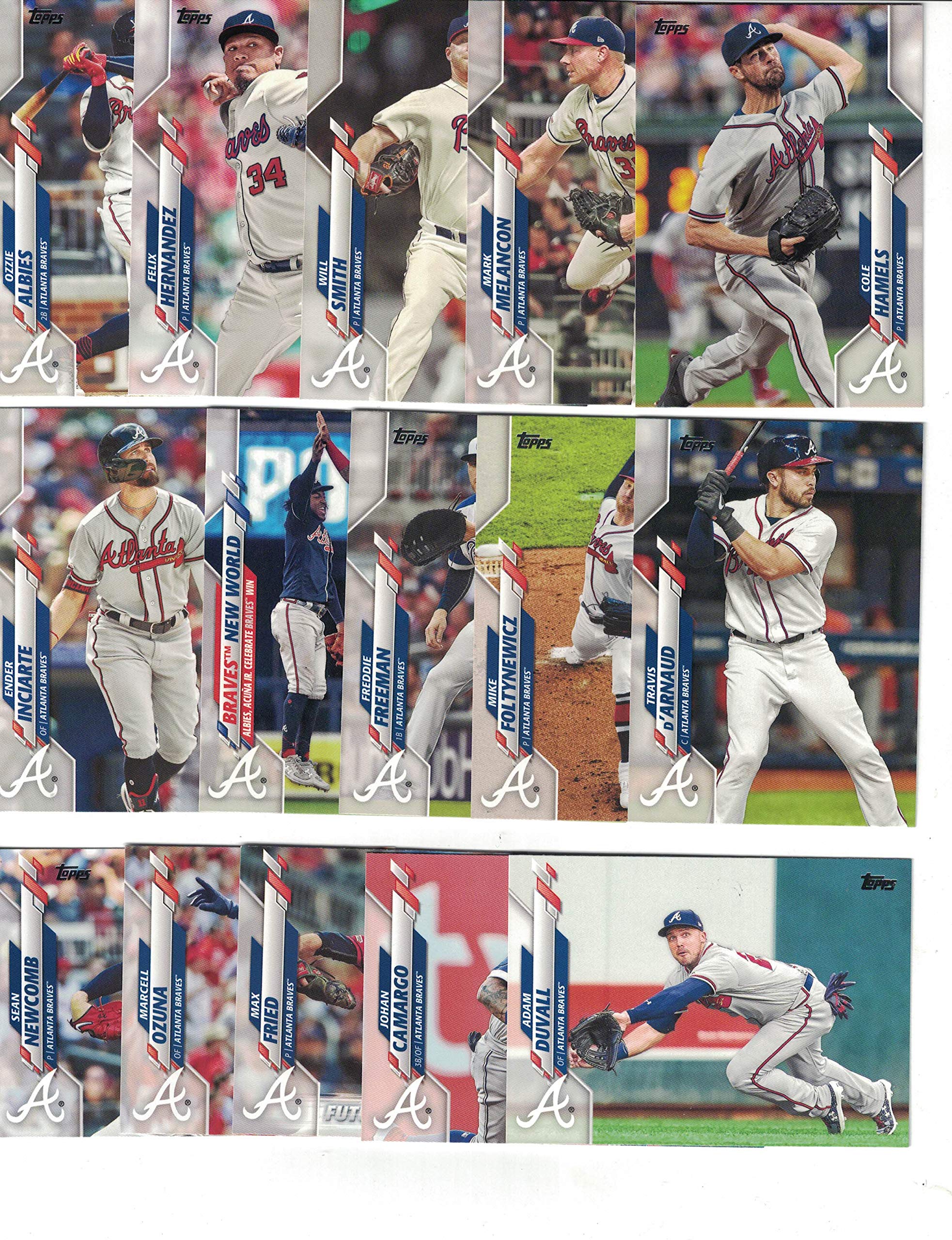 Atlanta Braves/Complete 2020 Topps Baseball Team Set! / (27) Cards from Series 1 and 2 - Plus (2) Bonus Chipper Jones Cards!