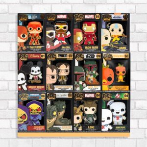 Wall Display Case for 12 Boxed Funko Pop, or Pins. Bordeless, Shelfless, No Assembly Required, just Hang on