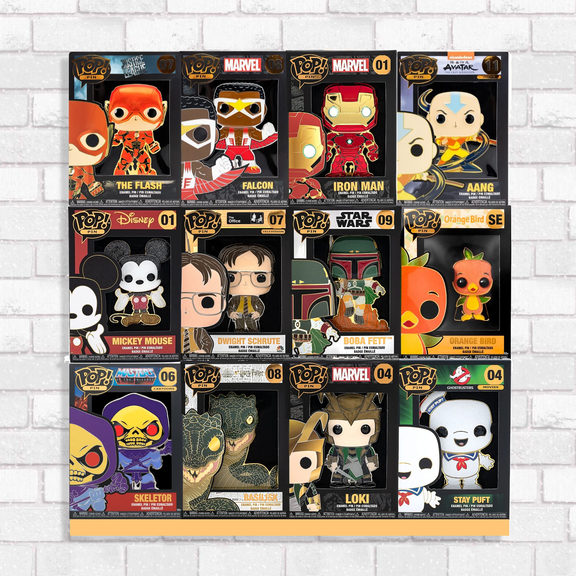 Wall Display Case for 12 Boxed Funko Pop, or Pins. Bordeless, Shelfless, No Assembly Required, just Hang on