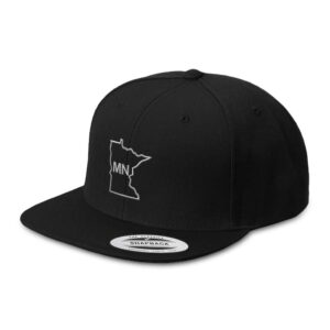 speedy pros snapback hats for men & women minnesota state map mn embroidery acrylic flat bill baseball cap black design only