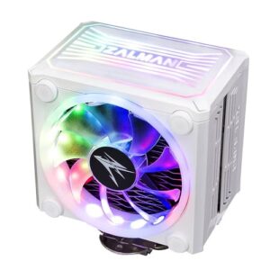 Zalman CNPS16X CPU Cooler w/Real aRGB 120mm Fans, Addressable RGB Top Cover, Corrugated Heatsink, 4 Heat Pipes, 180W TDP for Intel & AMD CNPS16X (White)