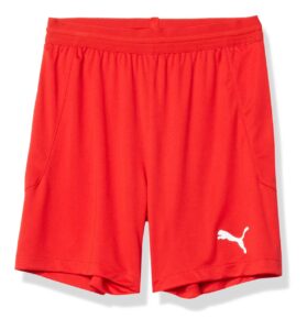 puma unisex youth teamfinal 21 knit shorts, red, s