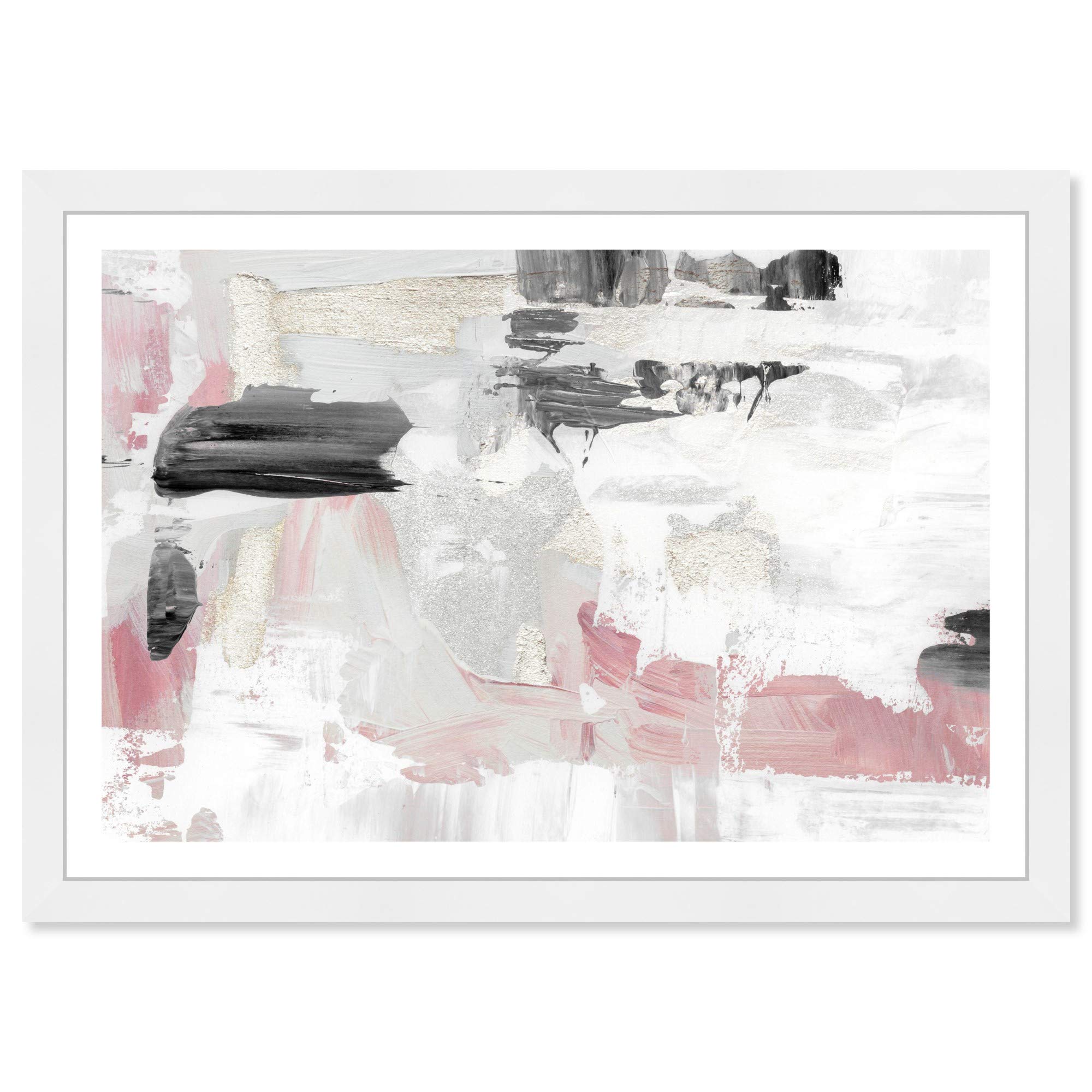 Abstract Framed Wall Art Prints 'Blush Rose Dream' Paint