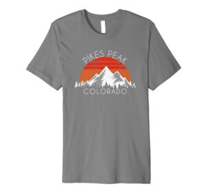 vintage pikes peak colorado distressed retro premium t-shirt