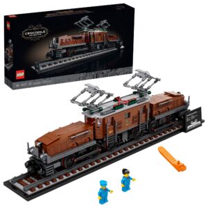 lego crocodile locomotive 10277 building kit; recreate the iconic crocodile locomotive with this train model; makes a great gift idea for train enthusiasts lovers (1,271 pieces)