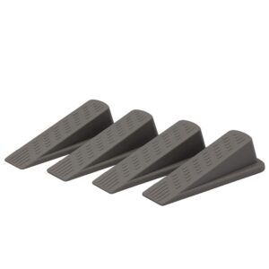 hoyahh door wedge stopper door stops for floor-door stop wedge rubber door stop pack of 4 door stopper wedge(grey) easy solution for hotel home office residential commercial use