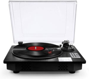 record player with bluetooth output input for vinyl with speakers,turntable for vinyl records supporting vinyl to mp3 encoding ts usb folder counter weight speed adjust