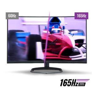 Cooler Master 27 Inch 16:9 Curved PC Gaming Monitor, Ultrawide Frameless Led Full HD 1080P Curve Screen 1500R VA Panel, HDMI 165Hz Built-in Speakers VESA Mounting Tilt & Swivel Adjustment AMD FreeSync