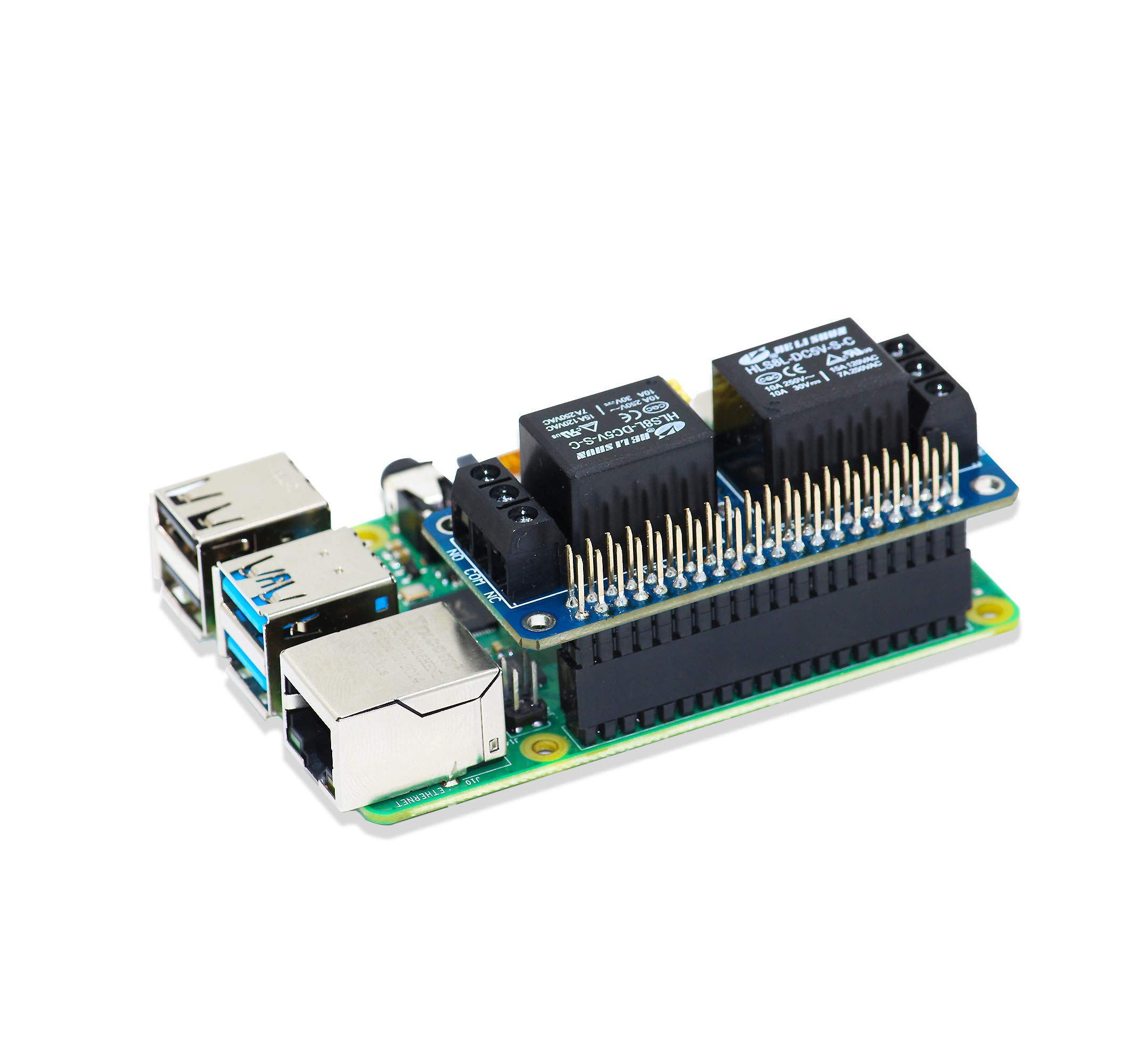 sb components Zero Relay 2 Channel 5V Relay Shield for Raspberry Pi, Relay HAT Expansion Relay Board for Raspberry Pi 4B/3B+/3B/2B/B+/A+/Zero and Zero W | Power Relay Module for Raspberry Pi