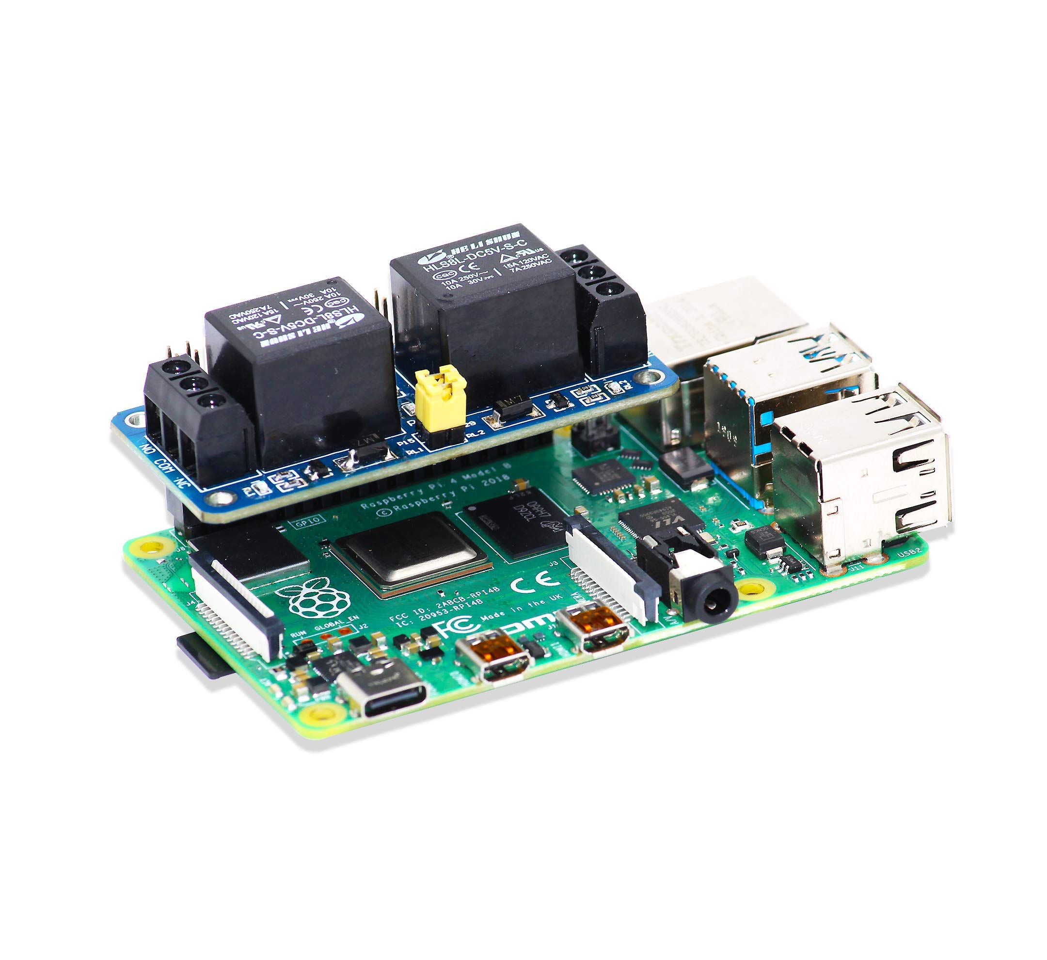 sb components Zero Relay 2 Channel 5V Relay Shield for Raspberry Pi, Relay HAT Expansion Relay Board for Raspberry Pi 4B/3B+/3B/2B/B+/A+/Zero and Zero W | Power Relay Module for Raspberry Pi