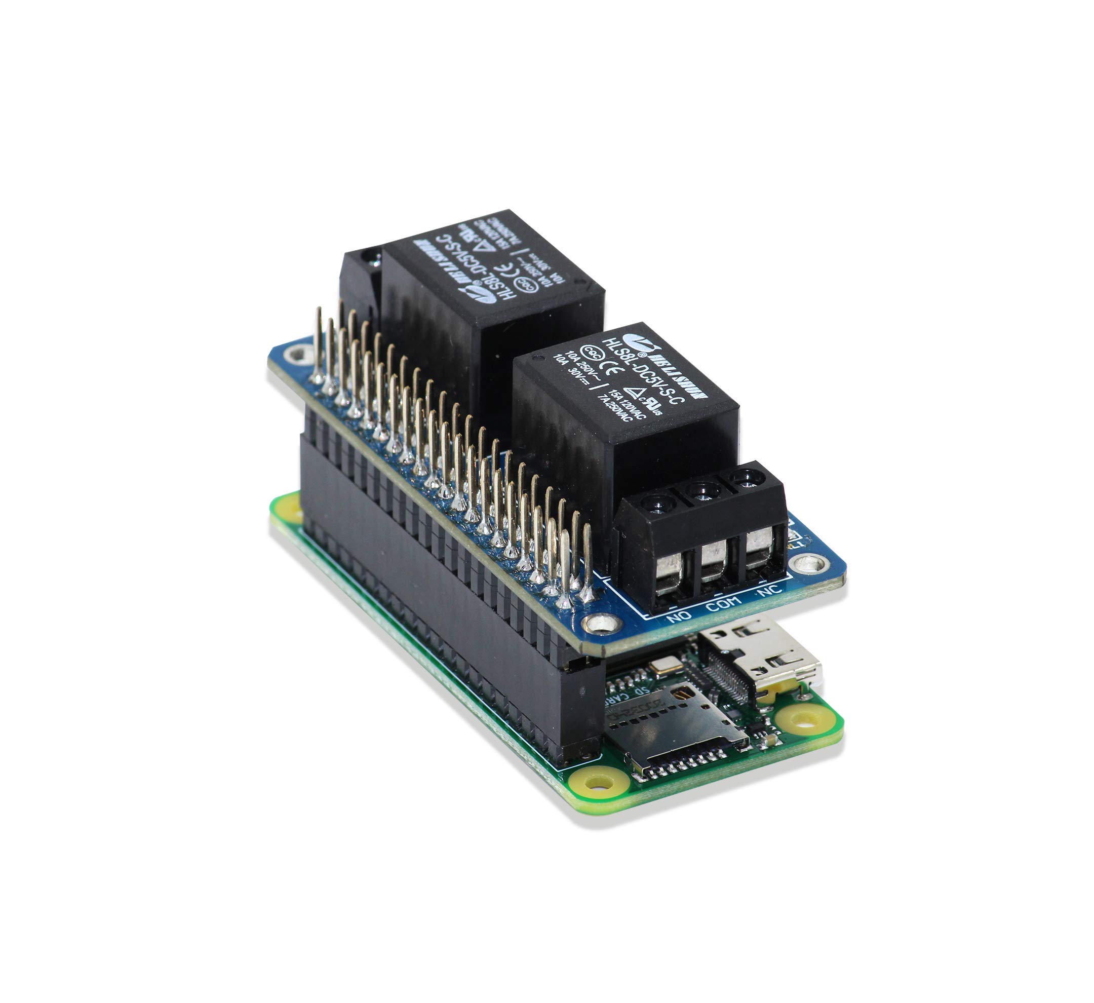 sb components Zero Relay 2 Channel 5V Relay Shield for Raspberry Pi, Relay HAT Expansion Relay Board for Raspberry Pi 4B/3B+/3B/2B/B+/A+/Zero and Zero W | Power Relay Module for Raspberry Pi