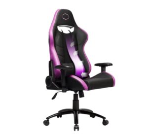 cooler master caliber r2 gaming chair high back office computer game chair, pu leather reclining ergonomic backrest, headrest, seat height and armrest adjustment with lumbar support - purple