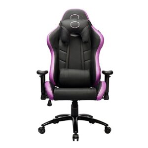 Cooler Master Caliber R2 Gaming Chair High Back Office Computer Game Chair, PU Leather Reclining Ergonomic Backrest, Headrest, Seat Height and Armrest Adjustment with Lumbar Support - Purple