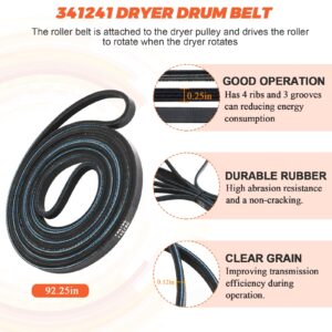 Upgraded 4392065 Dryer Maintenance Repair Kit by Beaquicy - Replacement for Whirlpool Ken-More Crosley Admiral Amana Dryer - Package Includes 349241t Drum Roller 341241 Belt and 691366 Idler Pulley