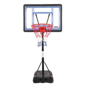 pexmor pool basketball hoop poolside, portable 45-53" height adjustable basketball goal system for swimming pool w/wheels, upgraded water basketball backboard stand for pool indoor outdoor