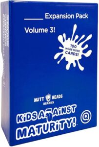 kids against maturity expansion pack #3, card game for kids and families, super fun hilarious for family party game night (core game sold separately)