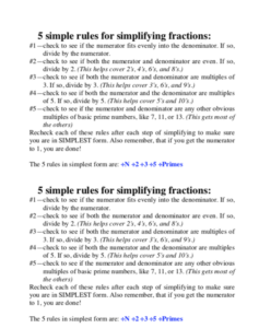 5 rules for simplifying fractions cheat sheet - easier than divisibility rules