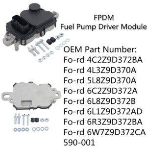 590-001 FPDM Fuel Pump Driver Module with Mounting Bolts Compatible with 2005-2010 Fo-rd E150 E350 F150 F350 F550 Freestar Explorer Mer-cury Mariner 4C2A-9D372-BA 6C2Z9D372A