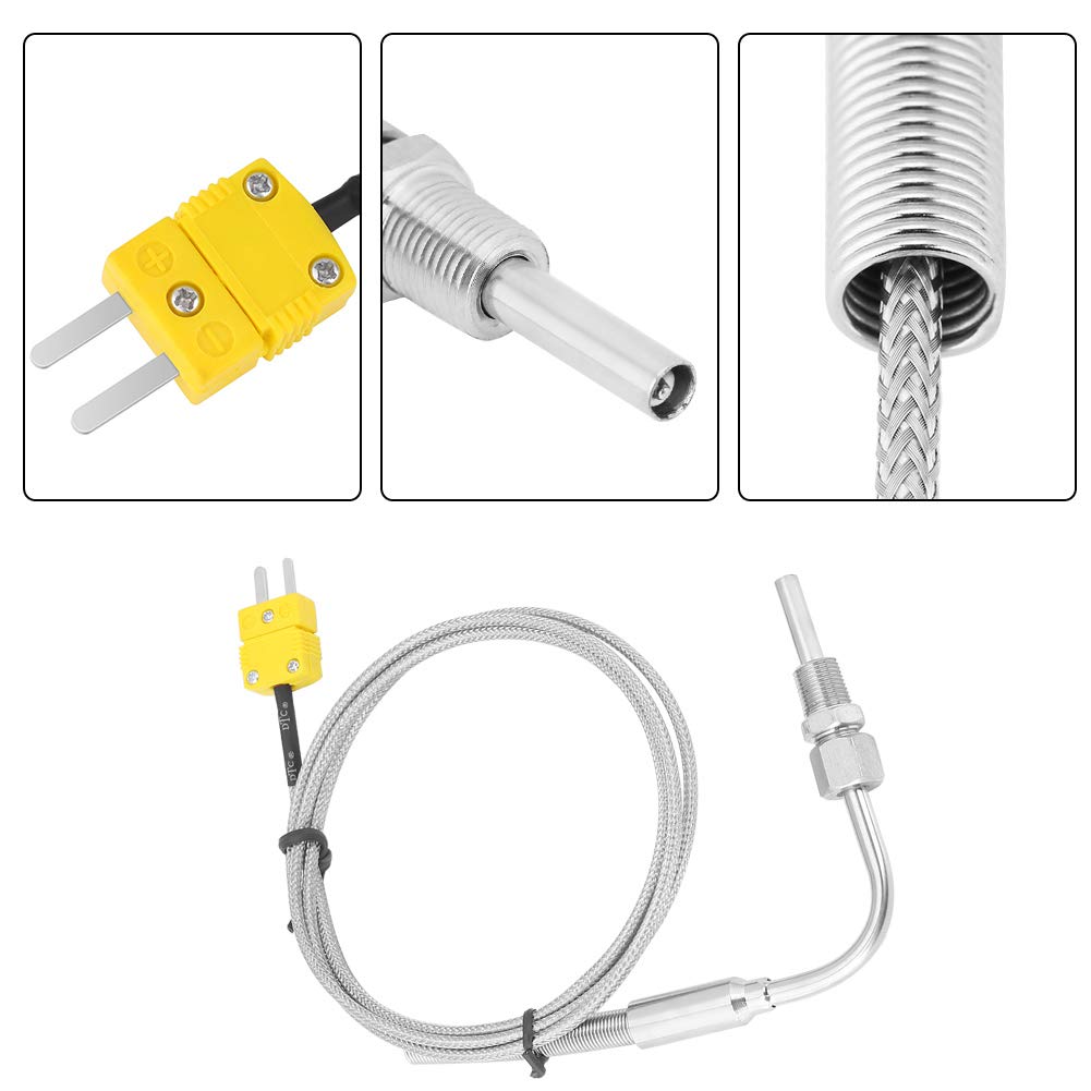 K Type Open Thermocouple, 0-1100℃ EGT Thermocouple K Type for Exhaust Gas Temp Probe with Exposed Tip and Connector K Type Thermocouple Probe for Temperature Controller