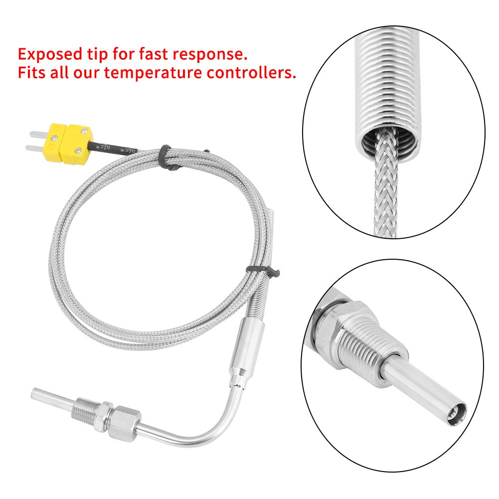 K Type Open Thermocouple, 0-1100℃ EGT Thermocouple K Type for Exhaust Gas Temp Probe with Exposed Tip and Connector K Type Thermocouple Probe for Temperature Controller