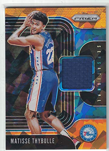 2019 Panini Prizm Refractor Matisse Thybulle Rookie Orange Cracked Ice Game Worn Jersey Card