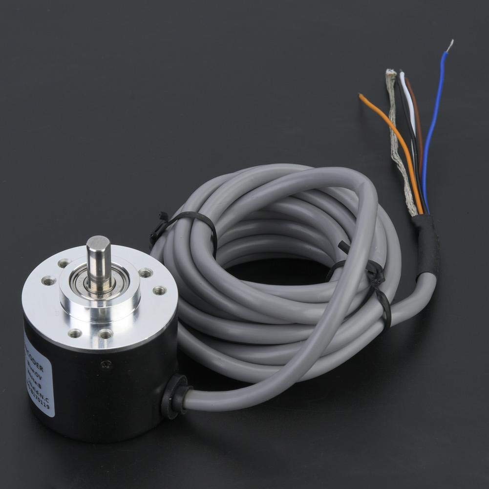 5-26V DC Incremental Rotary Encoder, E6B2-CWZ6C 38mm Diameter NPN Open-collector Output ABZ 3 Phase General-purpose Rotary Encoder with 2m Wiring Wire(300P/R)