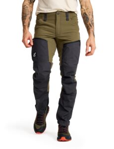 revolutionrace men’s rvrc gp pro pants, durable and ventilated pants for all outdoor activities, dark olive, 2xl