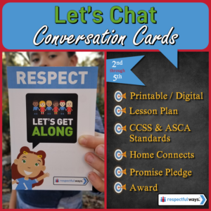 social emotional learning | distance learning | respect | let’s get along conversation cards | elementary school