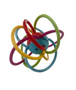 pig loop rattle toy - 6" (red blue green)
