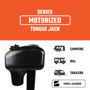 Bastion Distribution Power Tongue Jack | Electric or Manual Operation | A-Frame 3500LB Capacity | 12V | Front LED | for Trailers, Campers, and Boats