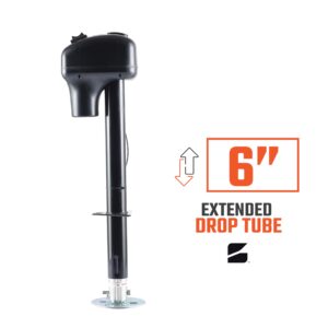 Bastion Distribution Power Tongue Jack | Electric or Manual Operation | A-Frame 3500LB Capacity | 12V | Front LED | for Trailers, Campers, and Boats