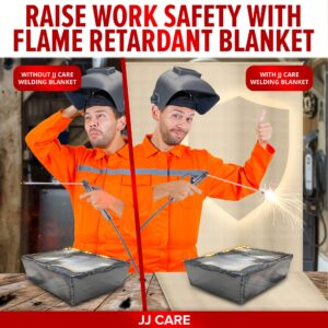 JJ CARE Welding Blanket - 2 Packs 6ft x 8ft Welding Mat - 850GSM Fiberglass Welding Blanket with Brass Grommets, Welders Blanket for Grill, Smoker Welding Blanket Heavy Duty, Welding Tarp & Shield