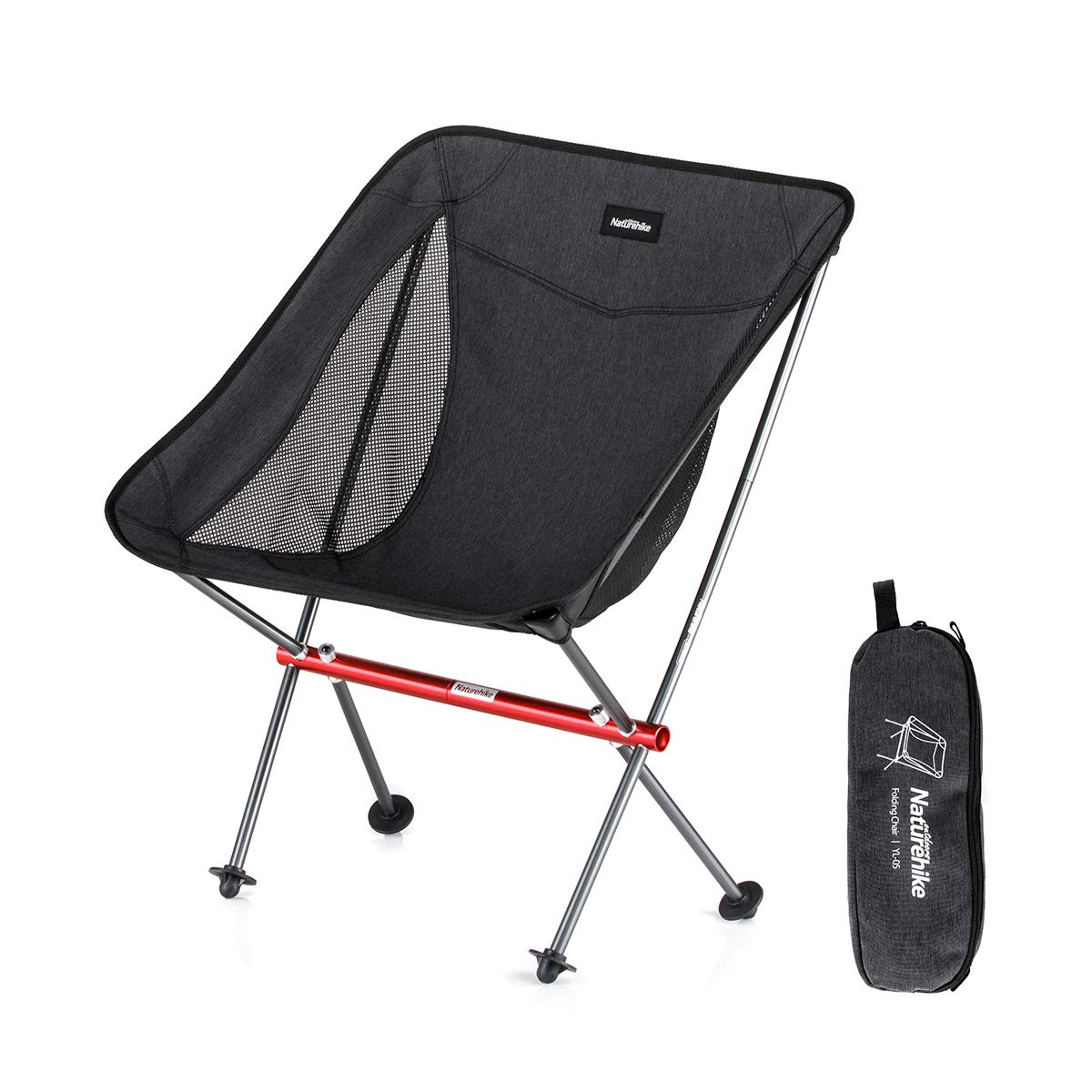 Naturehike Ultralight Folding Camping Chair,Backpacking Portable Hiking Chair Heavy Duty 300 lbs Capacity, Compact for Outdoor Camp,Fishing,Beach,Hiking,Hunting,Travel,Carry Bag Included