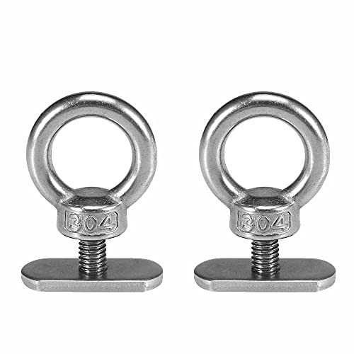 LIXADA 2 Pack Kayak Track Mount Stainless Steel Tie Down Eyelet for Bungee Cord Rope