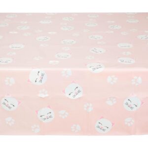 Sparkle and Bash 3 Pack Cat Themed Party Tablecloth, Plastic Kitty Birthday Table Cover Decorations (Pink, 54 x 108)