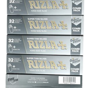 5 booklets - Rizla Silver Combi pack King size Slim rolling paper + filter tips